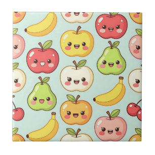 Kawaii-Frucht nahtloses Muster Süße Cartoon Fliese
