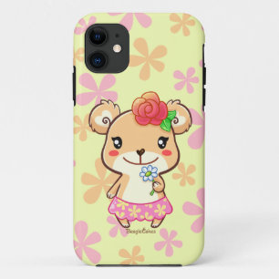 Kawaii Frühlings-Zeit-Blumen-Bär iPhone 5/5S Fall iPhone 11 Hülle