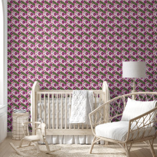 Kawaii Frühlingshase: Lebendige lila florale Maxim Tapete