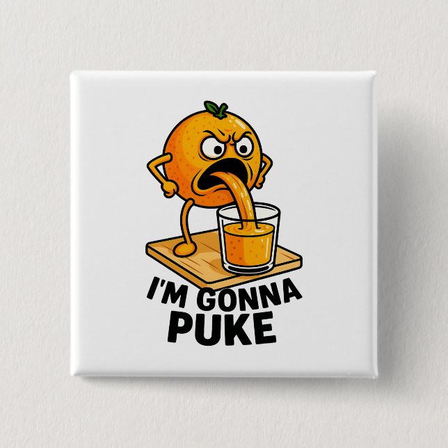 Kawaii Fruit Funny Orange Juice Button (Vorderseite)