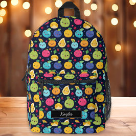 Kawaii Fruit Print Bedruckter Rucksack