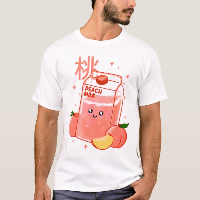 Kawaii Fruity Peach Milk T-Shirt (Vorderseite)