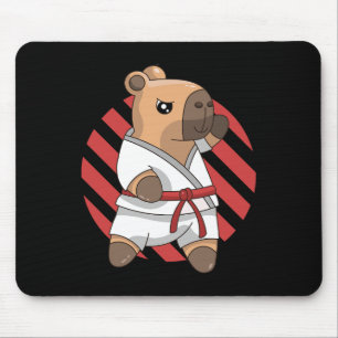 Kawaii Funny Capyra Capy Karate Martial Arts Keiko Mousepad