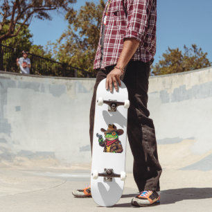 Kawaii Funny Cowboy Western Frog Lovers Skateboard