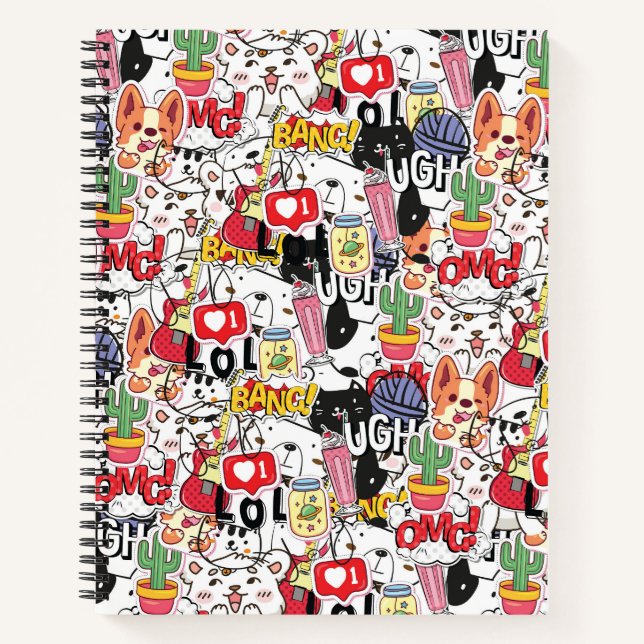 kawaii funny pet design - cute animal lover  notizbuch (Vorderseite)