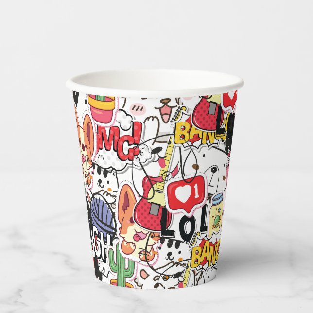 kawaii funny pet design - cute animal lover  pappbecher (Vorderseite)