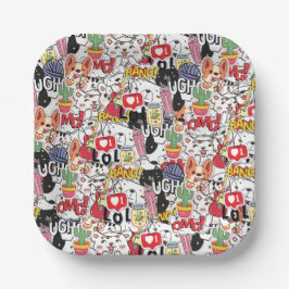 kawaii funny pet design - cute animal lover pappteller