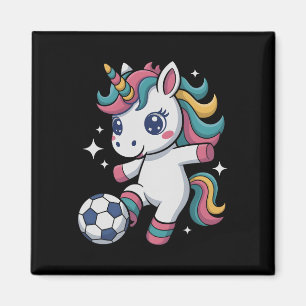 Kawaii Fußball Einhorn Nur Mädchen Das Spielen Lie Magnet