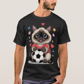 Kawaii Fußball Katze nur Mädchen das Birman liebt  T-Shirt