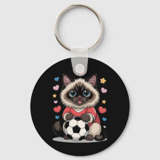 Kawaii Fußball Katze Nur Mädchen Das Birman Winni  Schlüsselanhänger