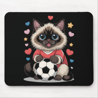 Kawaii Fußballkatze nur Mädchen, das Birman Winni  Mousepad