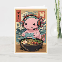 Kawaii Gamer Axolotl Ramen Süße japanische Spielku Karte
