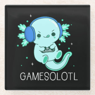 Kawaii Gamesolotl Axolotl Gamer Glasuntersetzer