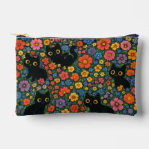 Kawaii-Gartenkunst | Süßes schwarzes Katzen-Blumen