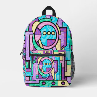 Kawaii-Geometric-Pop-Art Bedruckter Rucksack