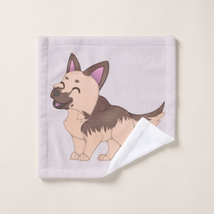 Kawaii German Shepherd Dog Badhandtuch Set