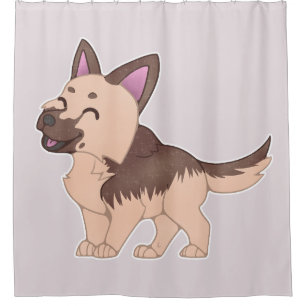 Kawaii German Shepherd Dog Duschvorhang