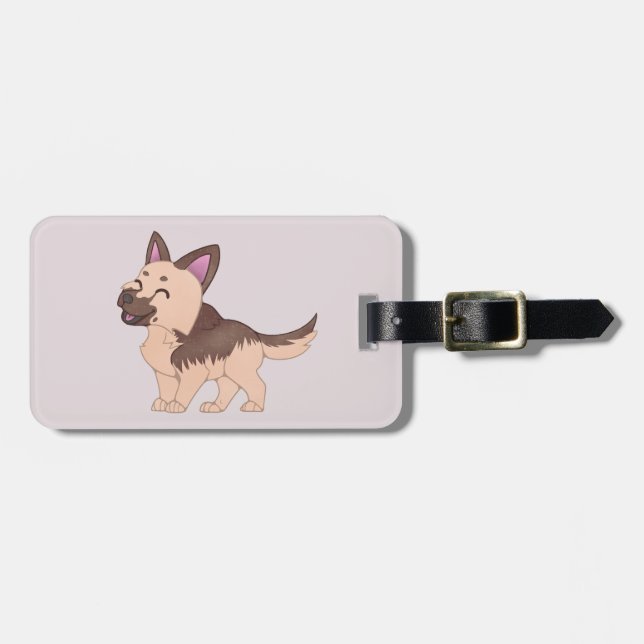 Kawaii German Shepherd Dog Gepäckanhänger (Vorderseite horizontal)