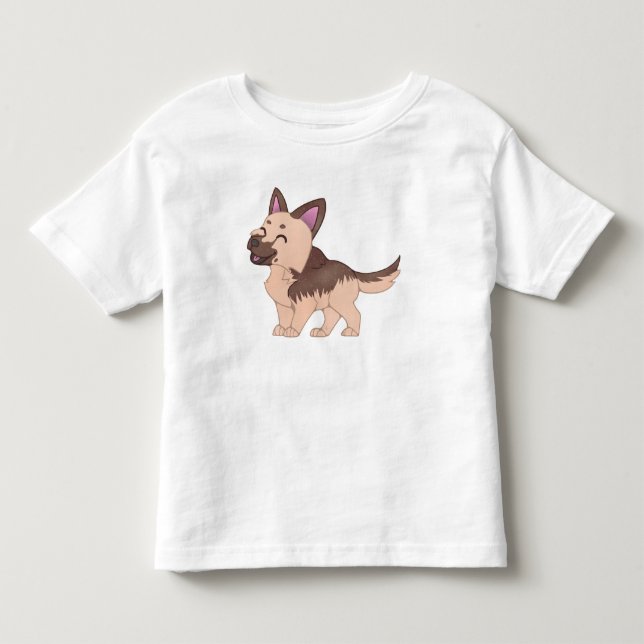 Kawaii German Shepherd Dog Kleinkind T-shirt (Vorderseite)