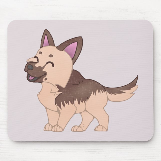 Kawaii German Shepherd Dog Mousepad (Vorne)