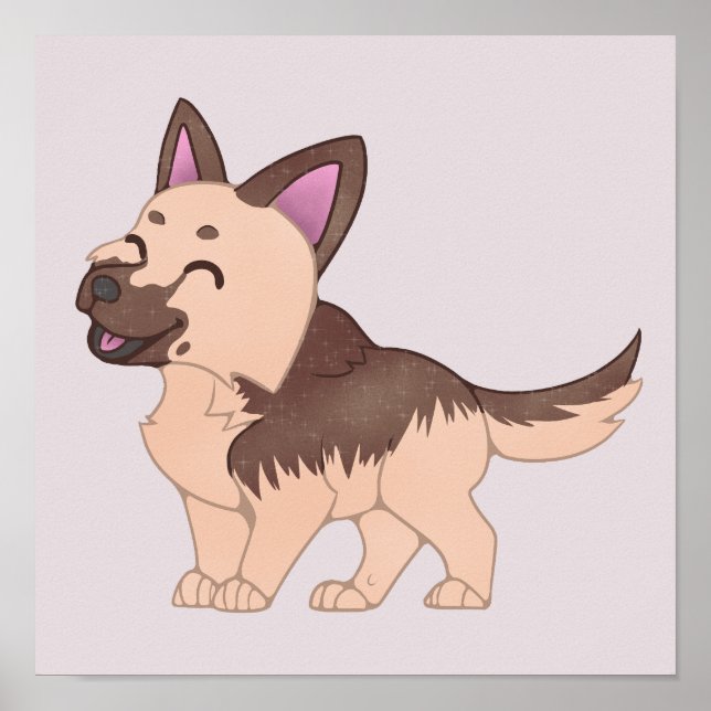 Kawaii German Shepherd Dog Poster (Vorne)