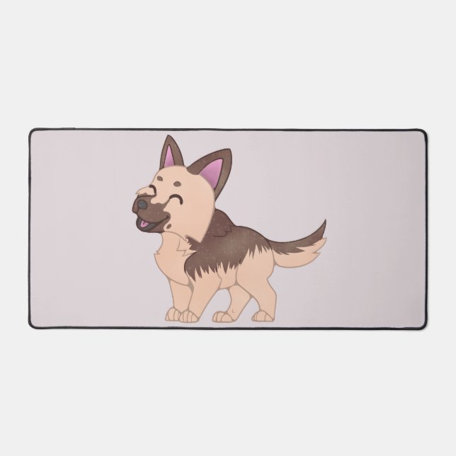 Kawaii German Shepherd Dog Schreibtischunterlage (Vorderseite)