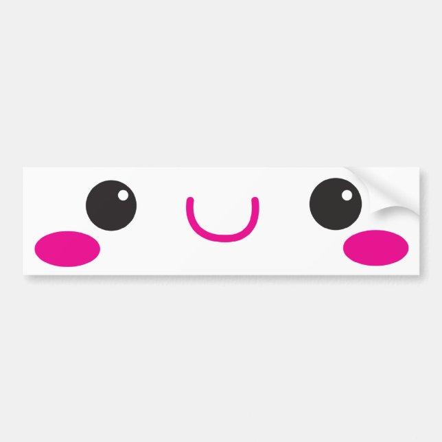 KAWAII GESICHT niedlich! Autoaufkleber (Vorne)