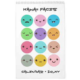 Kawaii-Gesichter Kinderkalender Kalender