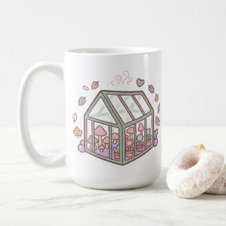 Kawaii-Gewächshaus-Pilz-Pixel-Tasse Kaffeetasse