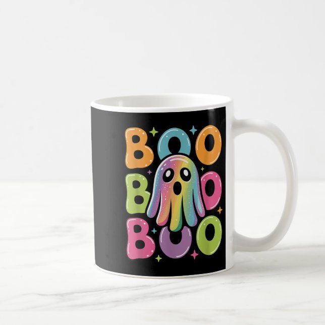 Kawaii Ghost Boo mit Glitzern Halloween farbenfroh Kaffeetasse (Rechts)
