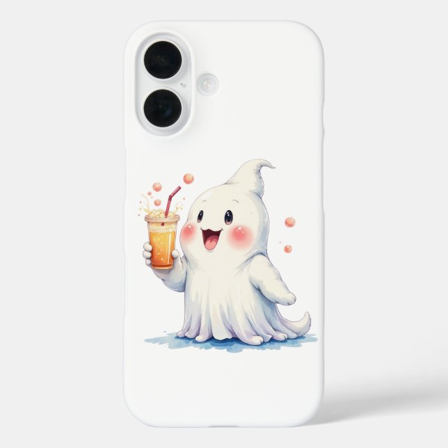 Kawaii Ghost Drinking Soda Phone Case (Rückseite)