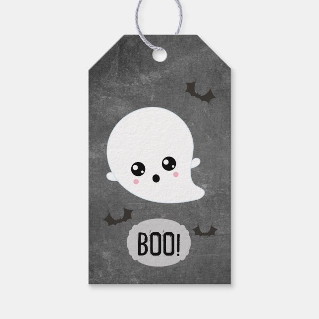Kawaii Ghost Halloween Geschenkanhänger (Vorderseite)