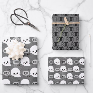Kawaii Ghost Halloween Geschenkpapier Set