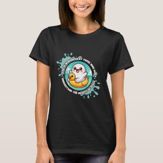 Kawaii Ghost Jouer au T-shirt de la plage