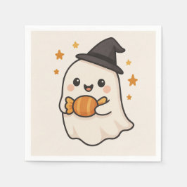 Kawaii Ghost mit Halloween Candy Serviette