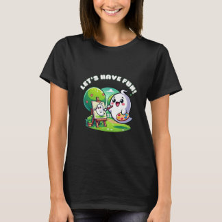 Kawaii Ghost Painting im Park T-Shirt
