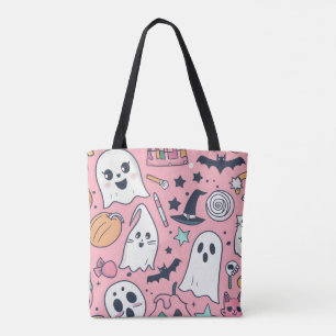 Kawaii Ghost Tote Bag - Niedliches Halloween Paste Tasche