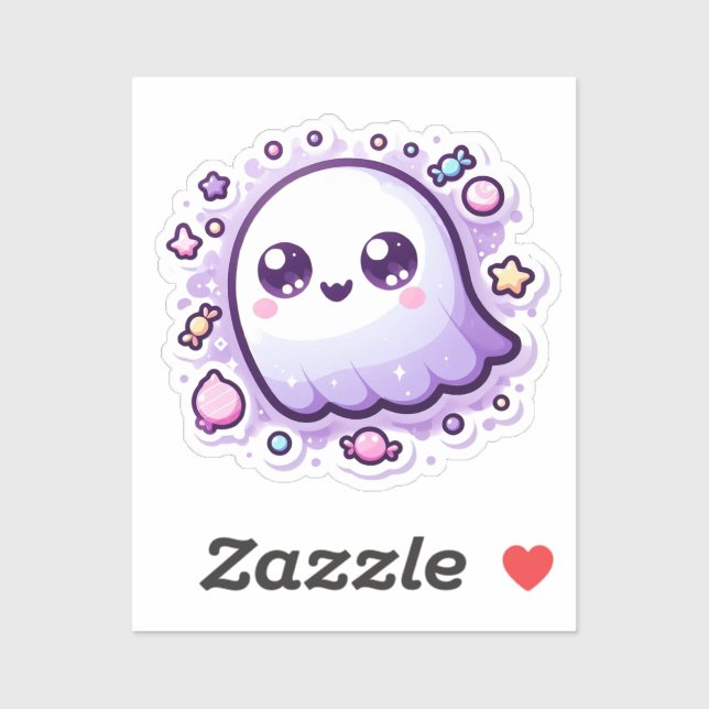Kawaii Ghost Vinyl Niedlich Candy Pastel Halloween Aufkleber (Blatt)