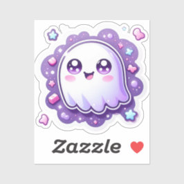 Kawaii Ghost Vinyl Sticker - Niedliche Pastel Hall