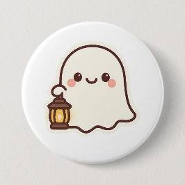 Kawaii Ghost with Lantern - Niedlich Spirit Design Button
