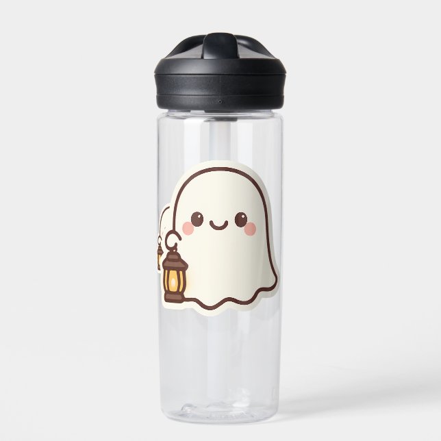 Kawaii Ghost with Lantern - Niedlich Spirit Design Trinkflasche (Vorderseite)