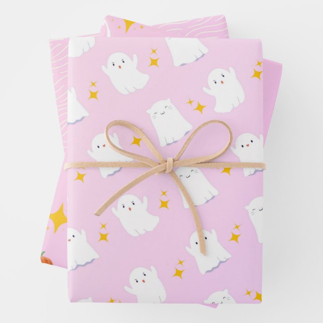 Kawaii ghost wrapping paper geschenkpapier set (Beispiel)