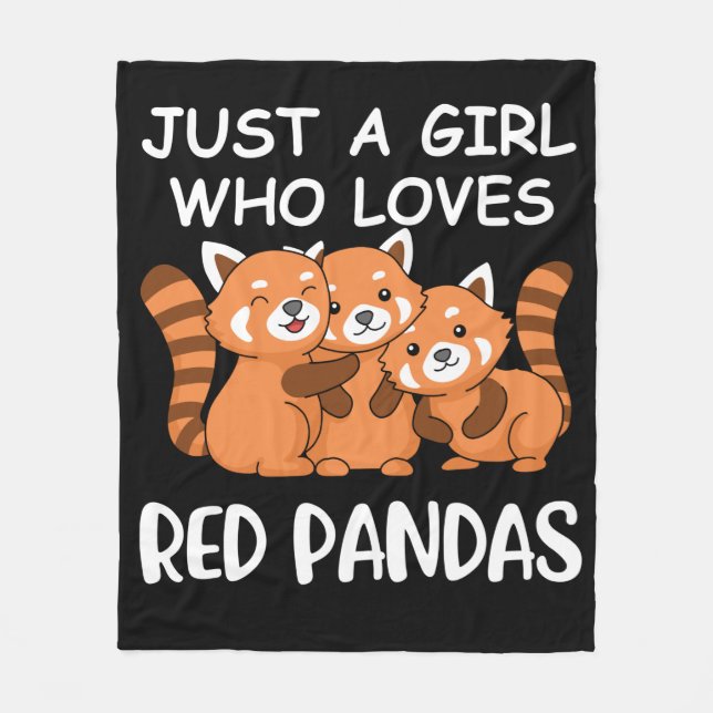 Kawaii gibt Frauen nur ein Mädchen, das Red Pandas Fleecedecke (Vorderseite)