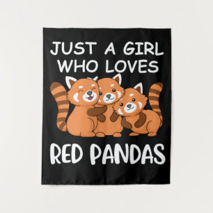 Kawaii gibt Frauen nur ein Mädchen, das Red Pandas Wandteppich