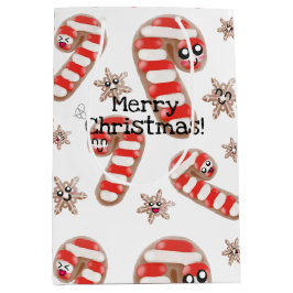 Kawaii Ginger Brot - Frohe Weihnachten Mittlere Geschenktüte