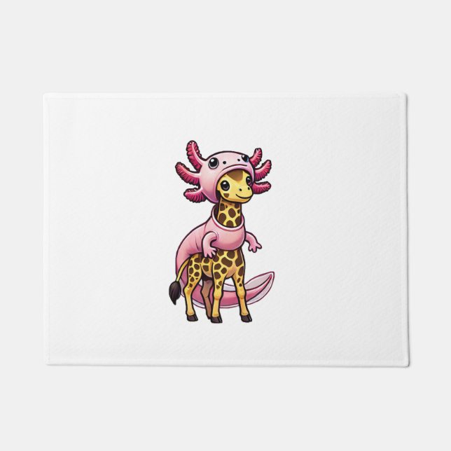 Kawaii Giraffe Axolotl Costume Fußmatte (Vorderseite)