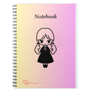 Kawaii Girl Spiral Foto Notebook Notizblock
