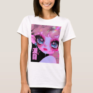 Kawaii Glitzer Teary Eyes "Namidame" Japanisch T-Shirt