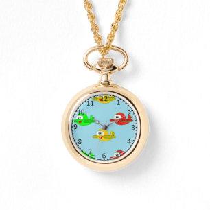 Kawaii-glückliche Flugzeuge Armbanduhr