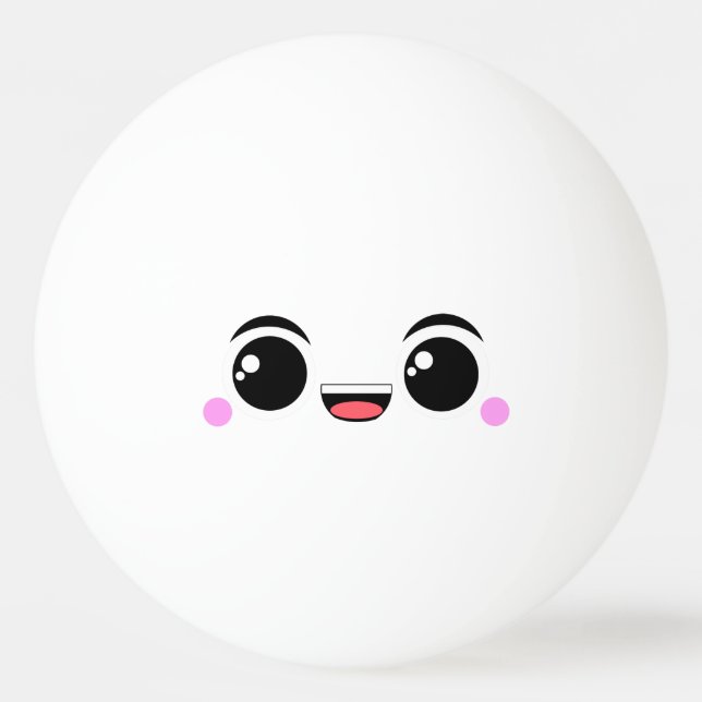 Kawaii glücklicher Anime gegenübergestellt Tischtennisball (Rückseite)